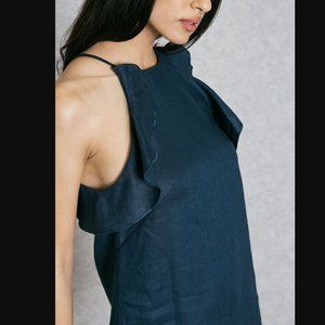 Forever 21 High Neck Frill Dress black (Size M)